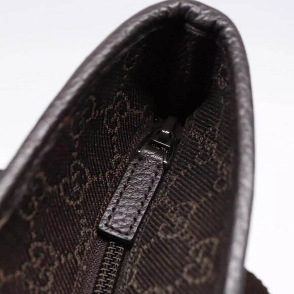 GUCCI GG Canvas Tote Bag Outlet Brown Silver 180450 Auth - Picture 6 of 16